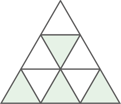 Grafik eines geometrischen Musters aus Dreiecken in einer pyramidenartigen Anordnung.